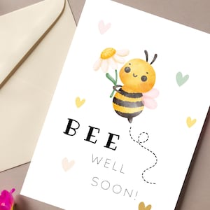 Glückwunschkarte Postkarte "Bee well soon" Gute Besserung