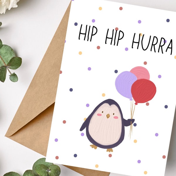 Glückwunschkarte Hip Hip Hurra Geburtstag