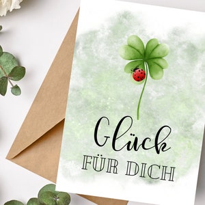 Glückwunschkarte Postkarte Viel Glück für Dich
