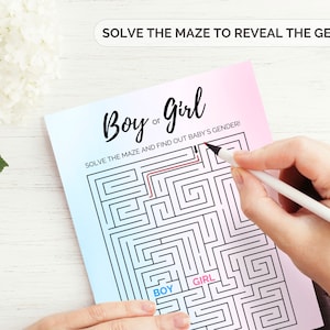 Gender Reveal Maze Game: Boy or Girl Baby Announcement (Digital Download) image 2