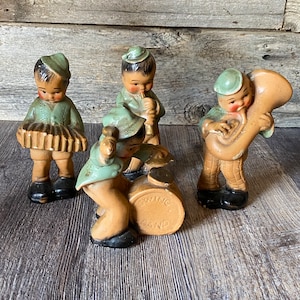 Vintage 4-Piece Swing Band Chalkware Figurines