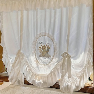 French Style Ruffled Angel Curtain: Adjustable Tie-Up Shade