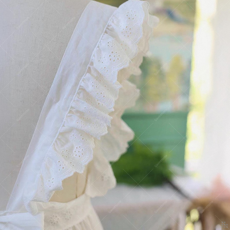 Embroidered Cotton Apron With Ruffle - Etsy