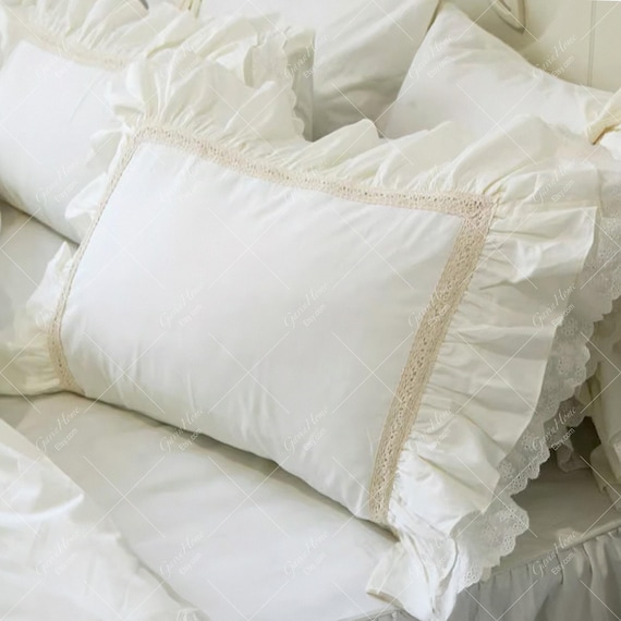 Handmade Embroidered Square Pillow Cover, Thick Cotton with Handcrafted Pillowcase