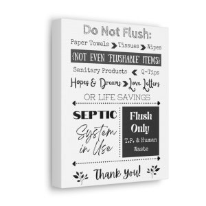 Septic System Canvas Gallery Wrap Sign