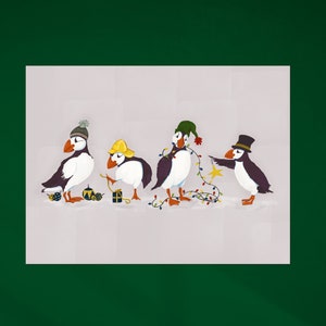 Kartki świąteczne Puffin Boże Narodzenie Nowa Fundlandia