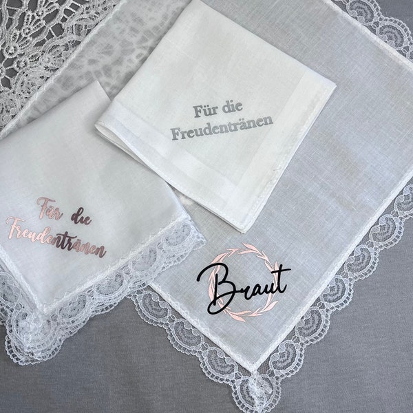 Personalisierte Stofftaschentücher / Freudentränen / Hochzeit / Geschenk für Hochzeitsgäste