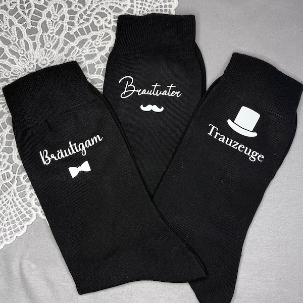 Socken zur Hochzeit personalisiert für Bräutigam / Trauzeuge / ...