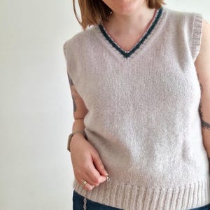 Grosgrain Slipover Knitting Pattern | Seamless Vintage-Inspired Vest | Knit with Merino and Silk Mohair