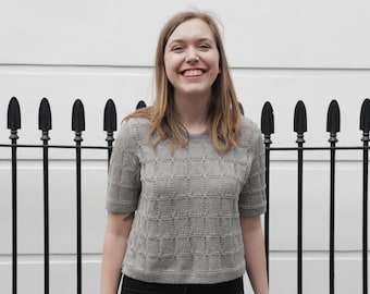 Fragment T-Shirt Knitting Pattern: Summer Tee in Fingering (4 Ply) Yarn
