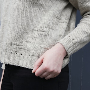 Split Stone Sweater Knitting Pattern: Oversized Cropped Pullover in DK (Double Knit) Yarn
