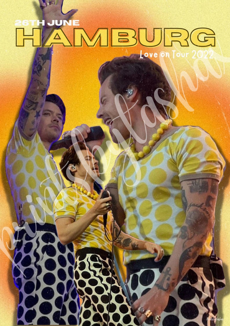 Harry Styles Hamburg Love on Tour 2022 Poster Downloads Etsy