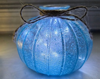 Glass Pumpkins, Fall Decor, Boho Jute Bow