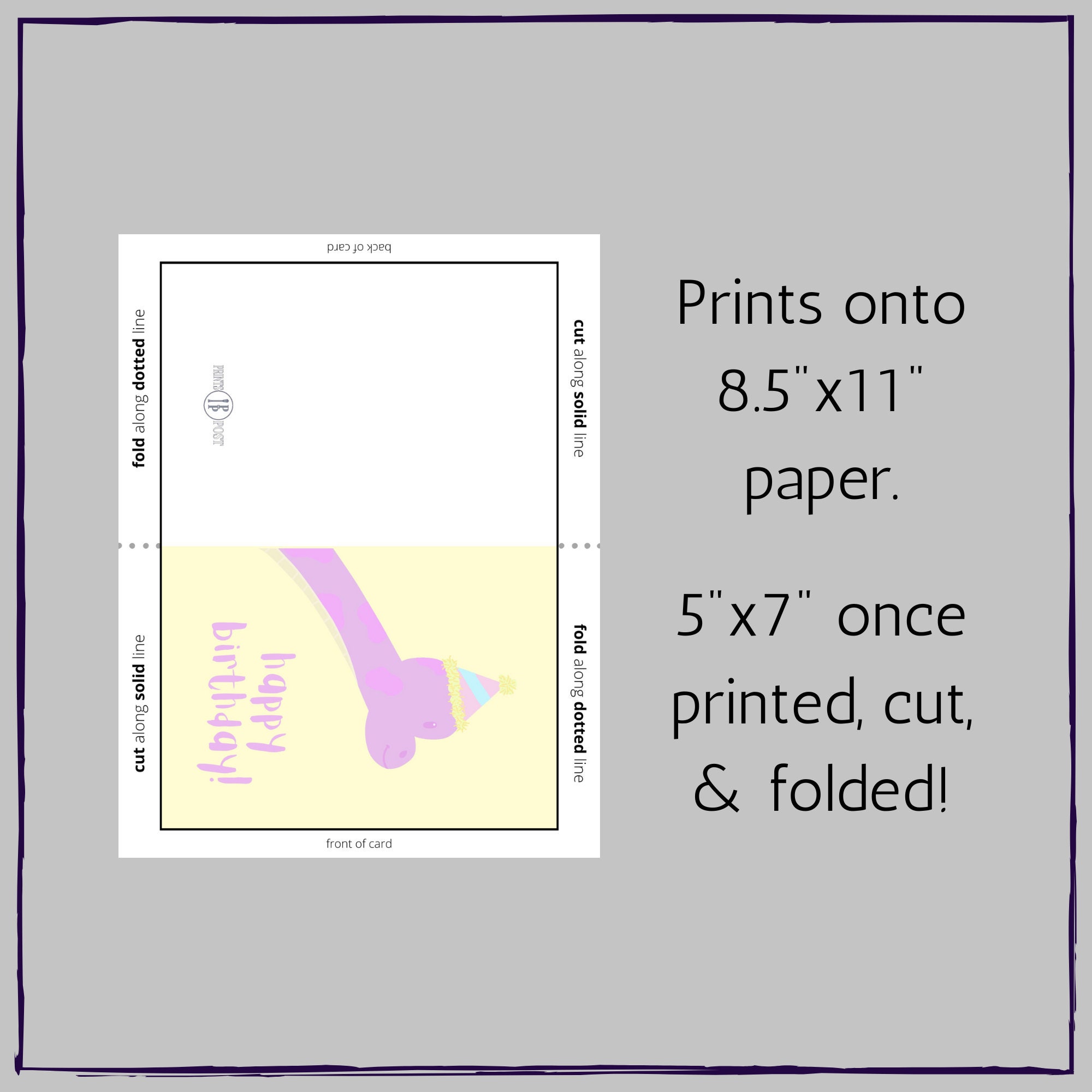 Dinosaur Birthday Card Printable Birthday Card Cute Birthday Card ...