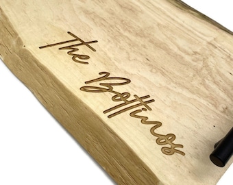 Personalized Live Edge Maple Charcuterie Board - Medium