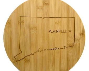 State and City Engraved Bamboo Cutting Board