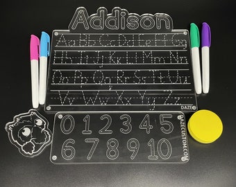 Personalized Name, Alphabet & Number Tracing Boards Set