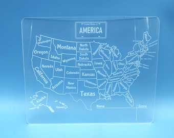 Reusable License Plate Road Trip Game