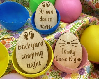 Wooden "Experience" Easter Egg Tokens - Set of 31, plus 4 extra blank!