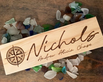 Freestanding Tabletop Wood Family Name Sign
