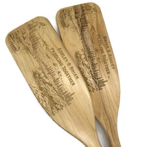 Personalized Engraved 4&#39; Long Wood Canoe/Boat Paddle