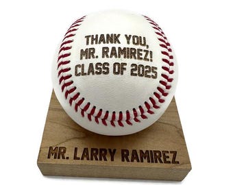 Personalized Engraved Baseball with Stand