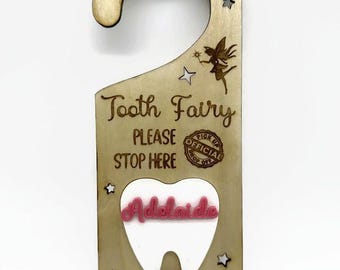 Personalized Tooth Fairy Door Hanger Sign