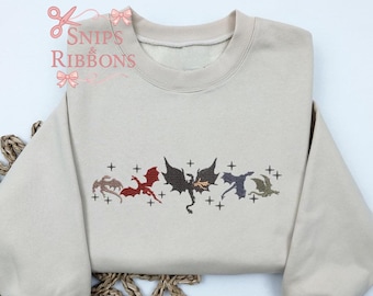 Camisa bordada da Quarta Ala | Camiseta bordada da Escola de Guerra Basgiath | Livre | Moletom com estampa de dragão e livro de fantasia | Feito sob medida | Costurado