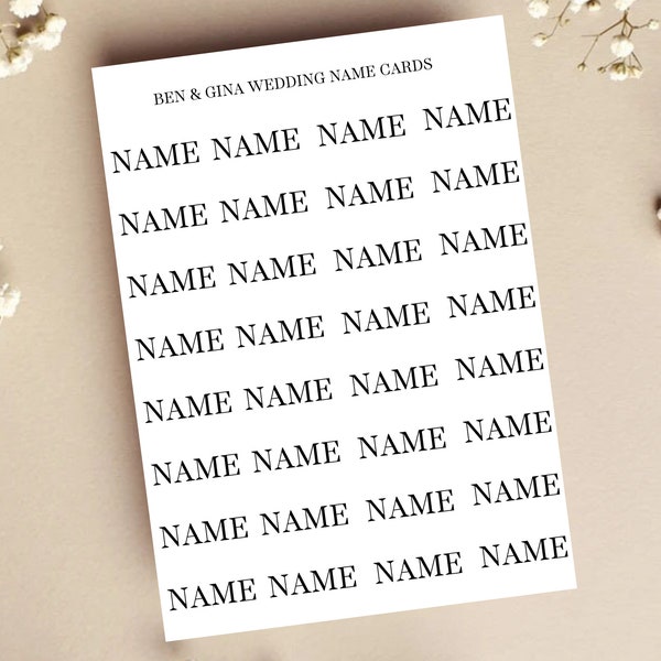 Wedding Name Card, Minimalist Wedding Name Card, Editable Name Card Template, Invitees Name Card , Printable Name card, Instant Download