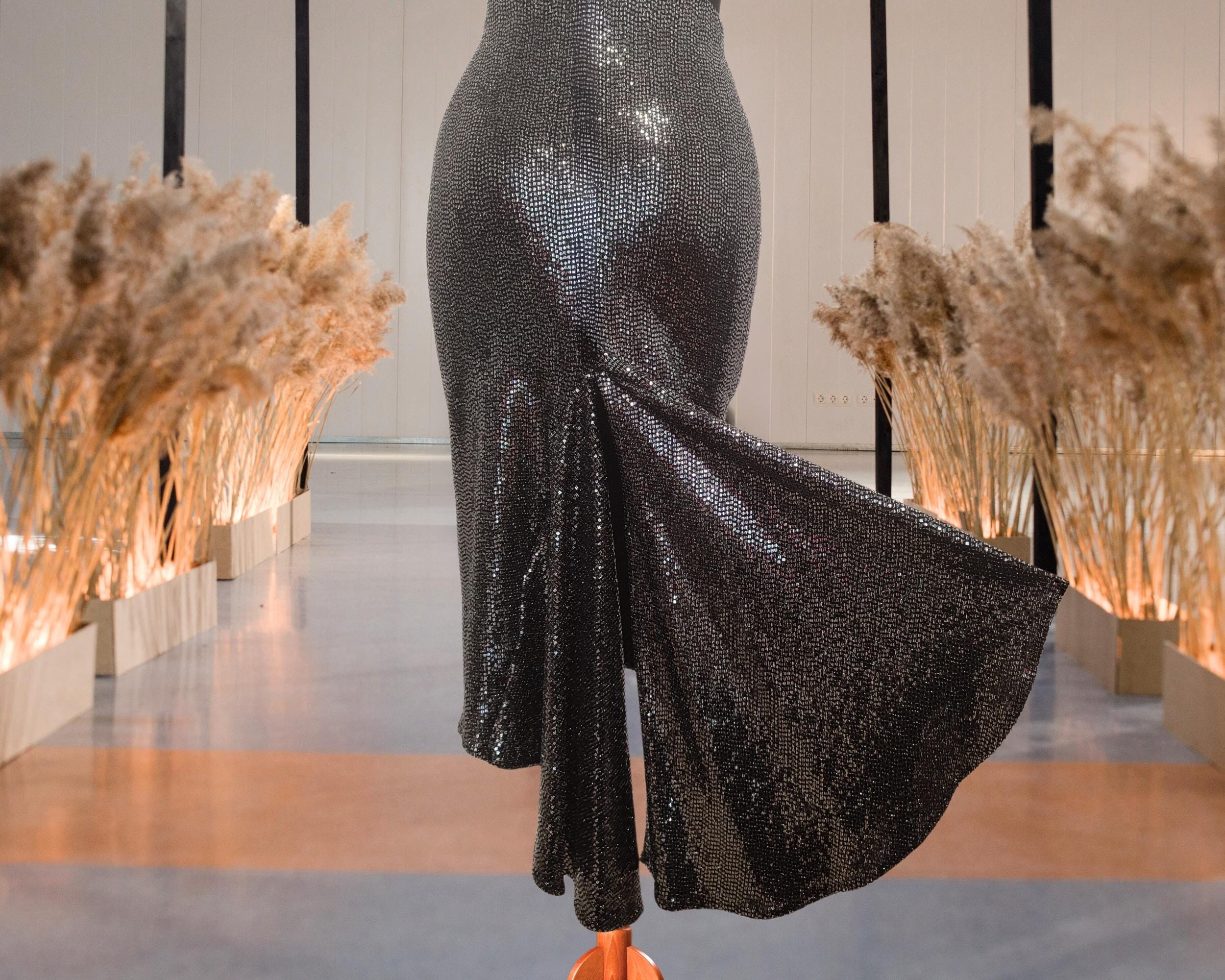 Black sequin dance skirt hotsell