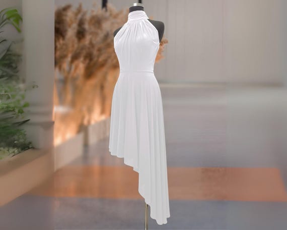 white christmas dresses Zapaka Women White Graduation Dress Spaghetti Straps Open Back Cocktail Dress, White / L