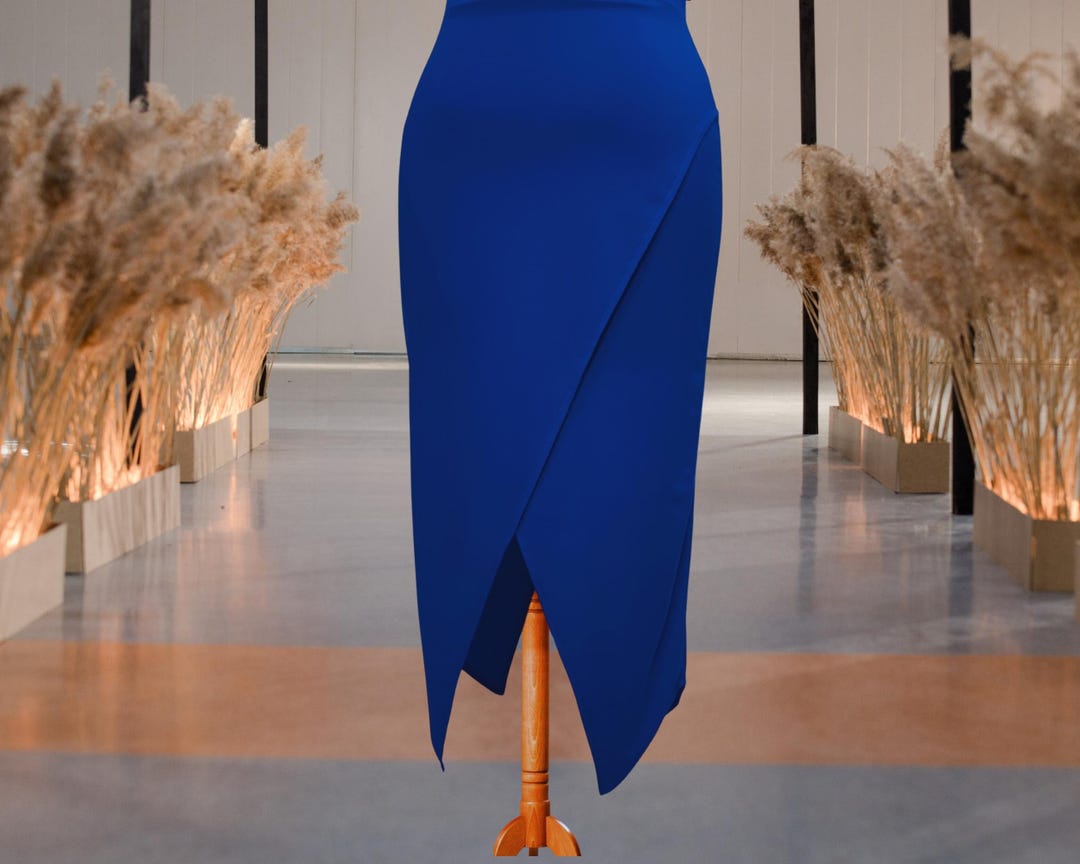 Royal Blue Wrap Skirt
