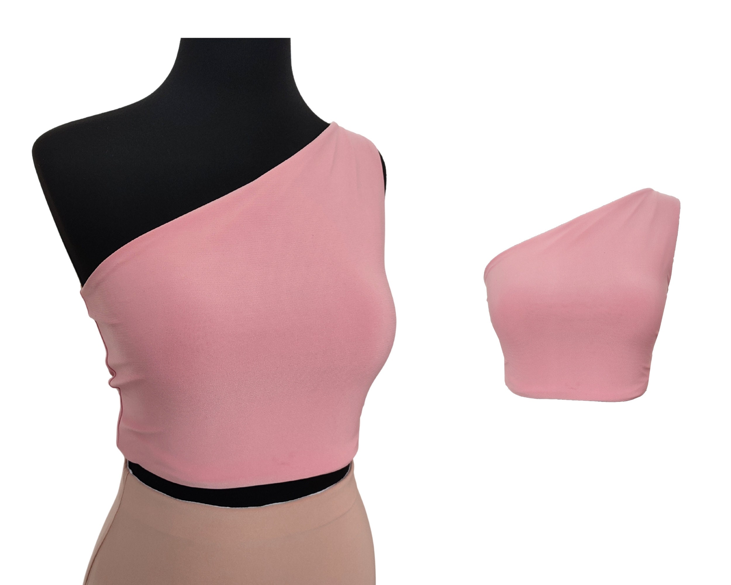 ピンクのワンショルダー アルゼンチンタンゴトップ - ミロンガ＆ダンス