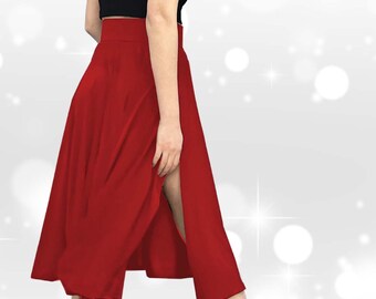 赤いフルサークルスカート、アルゼンチンタンゴスカート、2つの