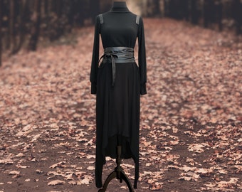 Abito Gotico Lungo Per Donna - Maniche A Pipistrello, Scollo Sulle Spalle - Costume Medievale E Rinascimentale Per Halloween (Taglie Dalla L Alla 5XL)