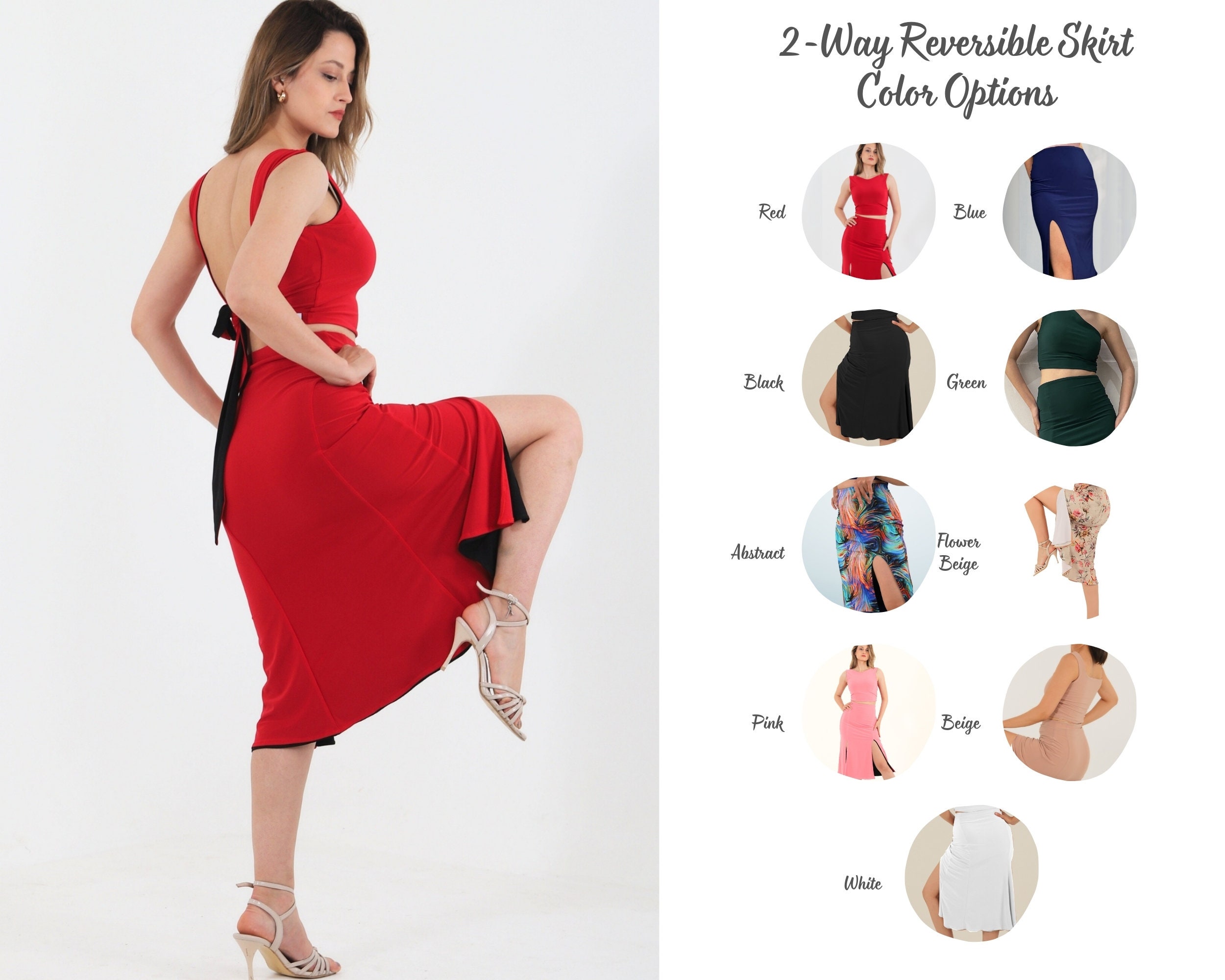 リバーシブルタンゴスカート – ミロンガとアルゼンチンタンゴのための