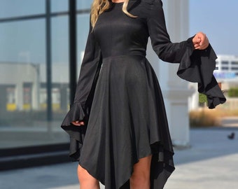 Black Medieval Hooded Dress, Bell Sleeve Gothic Witch Dress, Renaissance Dress, Halloween Dress, Black Boho Women Dress,victorian Goth Dress - Etsy Black Medieval Hooded Dress, Bell Sleeve Gothic Witch Dress, Renaissance Dress, Halloween Dress, Black Boho Women Dress,victorian Goth Dress - Etsy