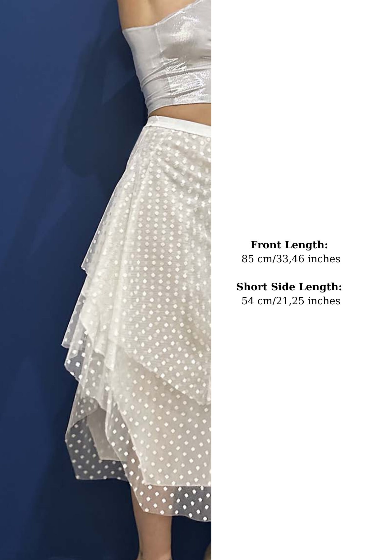 Women's White Lace Detail Midi Skirt