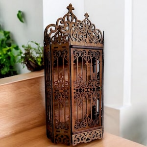 Curio Cabinet Shelf , Light Oak Vintage Storage Display , Gothic Crystal Shelf, Goth Altar