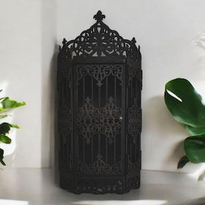Curio Cabinet Shelf , Black Vintage Storage Display , Gothic Crystal Shelf, Goth Altar
