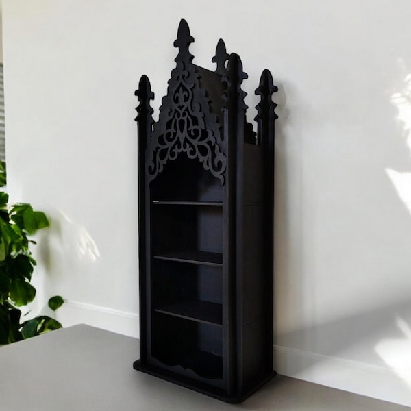 Gothic Crystal Shelf , Black Vintage Storage Display , Crystal Shelf