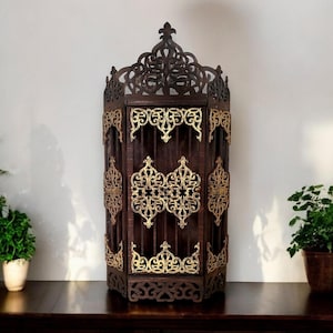 Curio Cabinet Shelf , Oak and Gold Vintage Storage Display , Gothic Crystal Shelf, Goth Altar
