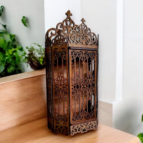 Curio Cabinet Shelf , Light Oak Vintage Storage Display , Gothic Crystal Shelf, Goth Altar