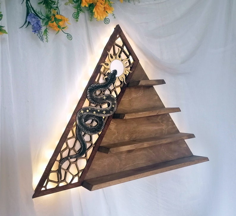 Sun and Snake Shelf Moon Shelf Crystal Shelf Handmade Etsy