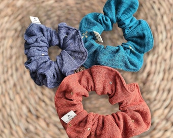 3 Scrunchies in double cotton gauze