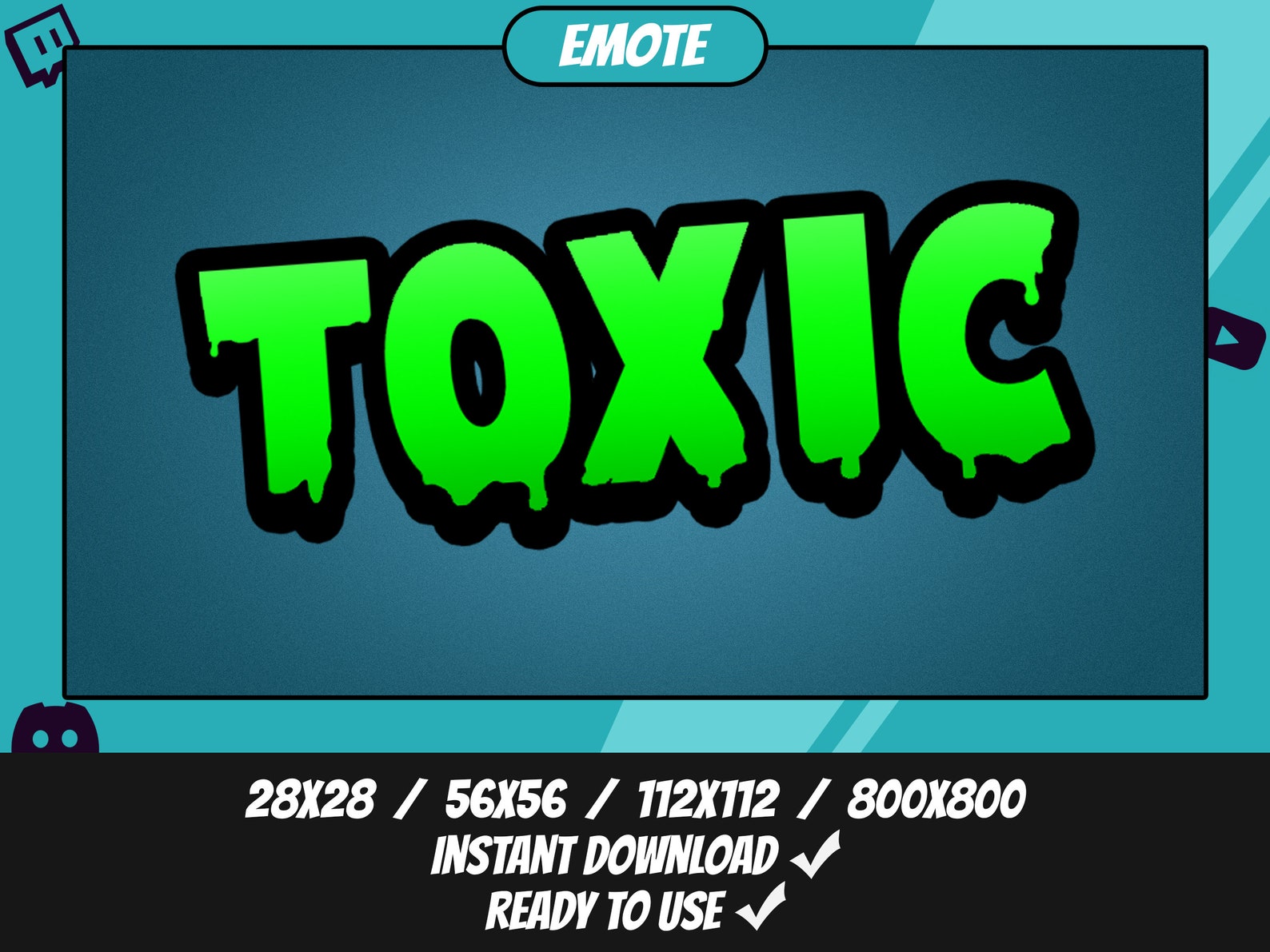 Streamer emote Toxic / twitch / discord / youtube Etsy België