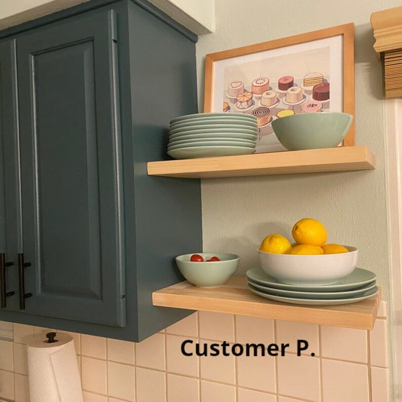 Decorative Natural Wood Floating Shelves Heavy Duty Solid Etsy