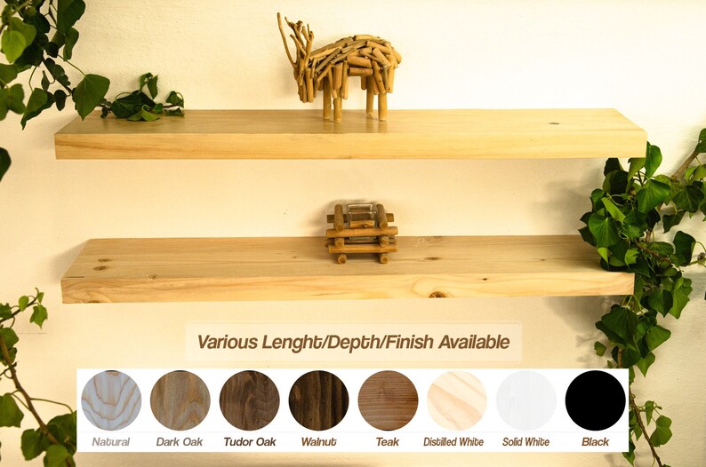 Solid Modern White Wall Shelves With Various Finish Custom Etsy