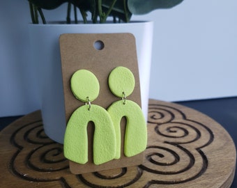 GREEN | rainbow shape | polymer clay | earring