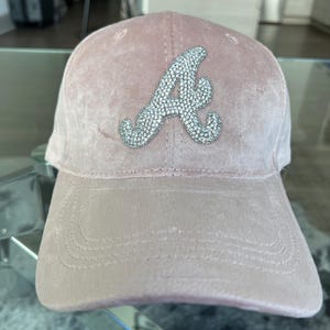 Light Pink A Rhinestone Caps